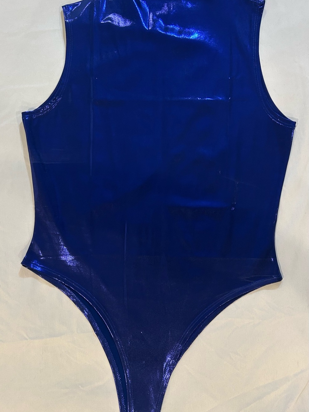 Shiny Royal Blue Women’s One-Piece Bodysuit